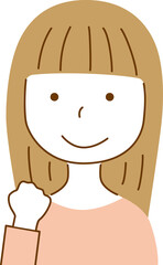 ガッツポーズをする女性のイラスト

