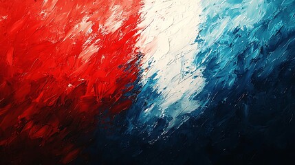 Stylish abstract representation of the French flag, blending national colors in a modern artistic rendition.