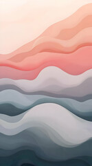 Abstract Background Flows Smoothly with Pink, Grey, and Blue Undulating Waves Gracefully