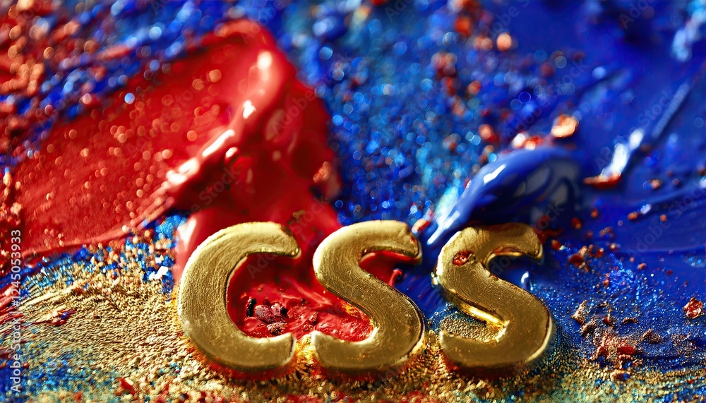 Poster creating colorful css artwork with gold letters