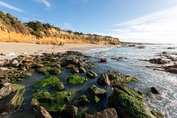Cliffs, beach, and sea at Mitchell Rocks