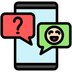 Quiz outline color icon. use for modern concept, print, UI, UX kit, web and app development. Vector EPS 10, related to entertainment, festival, hobbies.