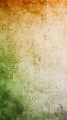 Green and Orange Abstract Background with Cracked Texture Displays Artistic Strokes and Distressed Effects.