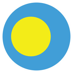 Palau flag. Palau circle flag logo icon computer vector illustration design