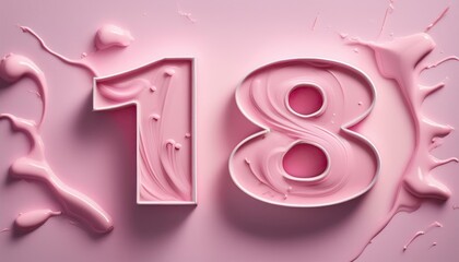18th Birthday Celebration Design with Pink Elements