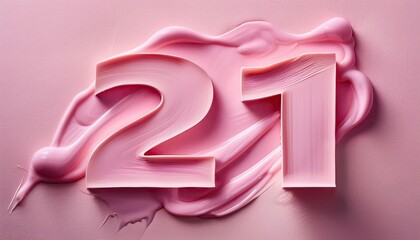 21st Birthday Celebration with Pink Cream Cake Design