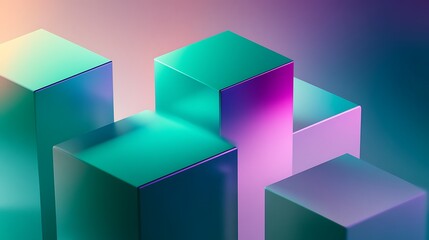 Fototapeta premium Abstract Colorful Cubes Geometric Design