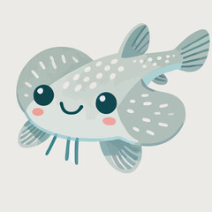Adorable Cartoon Paddlefish Illustration