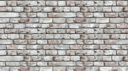 Fototapeta premium Weathered Brick Wall Texture Shows Aging and Decay with Subtle Color Variations in a Seamless Pattern