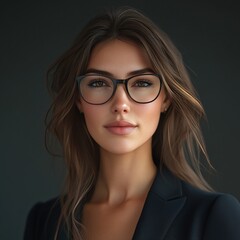 Fototapeta premium Professional Woman Portrait with Glasses