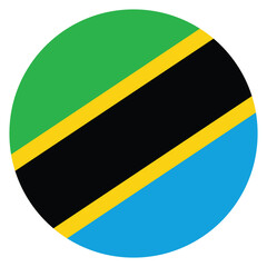 Tanzania flag. Tanzania circle flag logo icon computer vector illustration design
