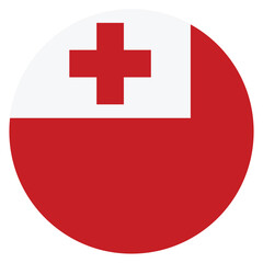 Fototapeta premium Tonga flag. Tonga circle flag logo icon computer vector illustration design