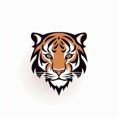 Stylized Tiger Head Illustration Highlighting Vibrant Colors and Intricate Patterns for Artistic Design. Generative AI