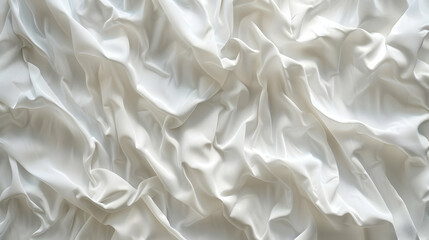 Fototapeta premium Elegant white silk fabric draped in soft folds, creating a luxurious texture and depth