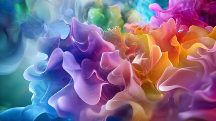 vibrant rainbow ink swirl abstract art - abstract art