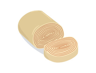 Traditional brazilian roll cake illustration. Bolo de rolo vector.