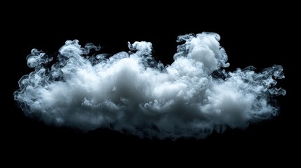 White smoke elegantly curling on a black background, offering a classic and versatile backdrop for various creative or dramatic uses.