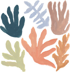 Obraz premium Pastel coral sea ocean hand drawn watercolor