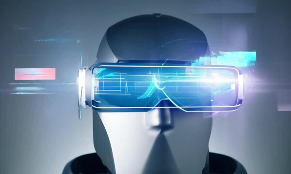 human head with binary code