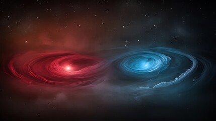 Cosmic Dance: A Digital Illustration of Binary Stars in Deep Space AI Generated