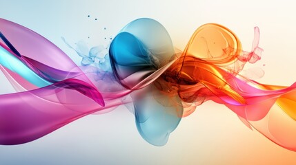 Abstract colorful smoke background with flowing patterns in various hues and tones for creative design projects