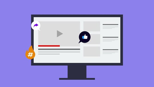 viral content animation video with social media icons, suitable for web design, digital marketing, social media content creation.