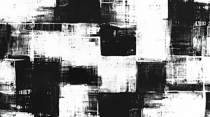 Obraz premium Abstract black and white textured background with dynamic brush strokes and patterns