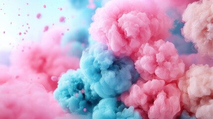 Fototapeta premium Pink and blue cloud with colorful gradient background in a serene and calm atmosphere