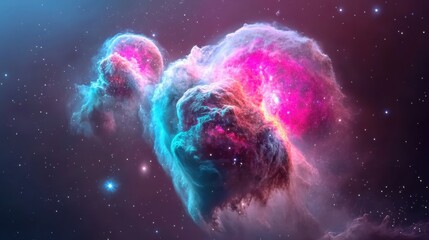 Heart nebula in deep space with vibrant colors and intricate gas clouds