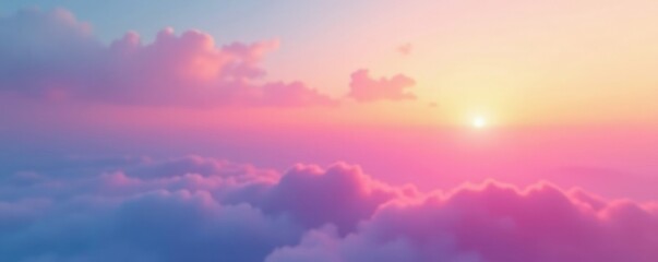 Obraz premium Pastel sunset hues blending into gradient sky background, abstract, gradient