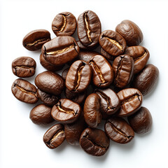 Fototapeta premium coffee beans on white isolated background