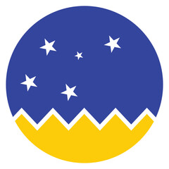 Magellan-chilean Antarctic Region flag. Magellan-chilean Antarctic Region circle flag logo icon computer vector illustration design