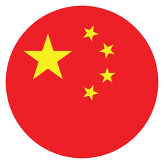 China flag. China circle flag logo icon computer vector illustration design