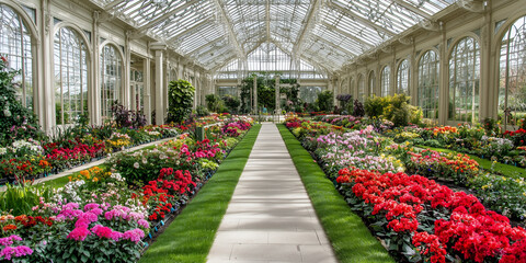 a large, beautiful greenhouse in the Botanical Garden