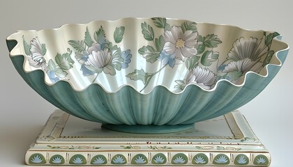 Empty graceful shell as display podium.