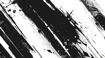 Fototapeta premium Abstract black and white paint splashes creating dynamic textures with movement and energy