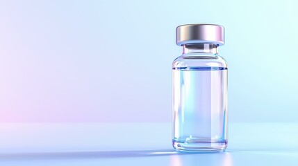 Naklejka premium Clear vaccine vial on a colorful background.