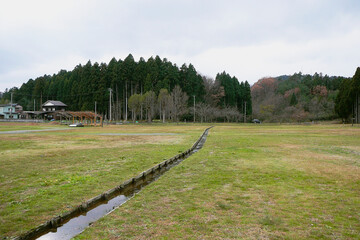 日本　春日山城史跡広場：排水溝の復元【日本100名城】新潟県上越市