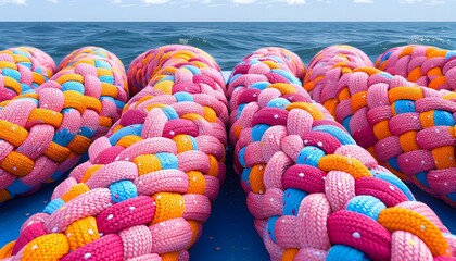 Team rope tied to sturdy node together.