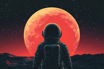 Obraz premium Astronaut On Alien Planet