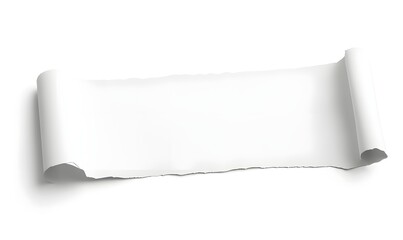 Rolled blank paper isolated on white, ideal for messaging