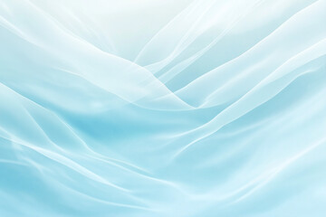 Obraz premium Ethereal soft flowing fabric waves in light blue and white with a delicate, airy texture, creating a serene and dreamy abstract background perfect for design, art, and creative projects