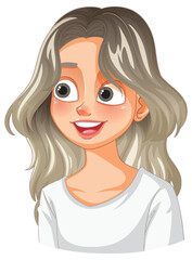 Smiling Woman with Wavy Hair