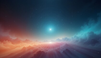Futuristic Cosmic Light Wave Background – Glowing Orb in a Sci-Fi Space Scene with Ethereal Energy Flow