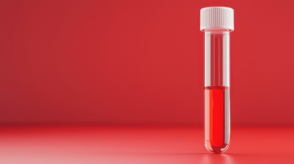 Red liquid in a test tube on a vibrant background