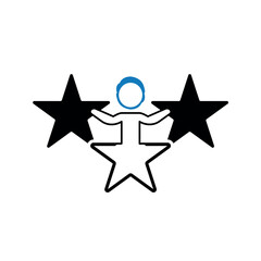 Star rating icon.