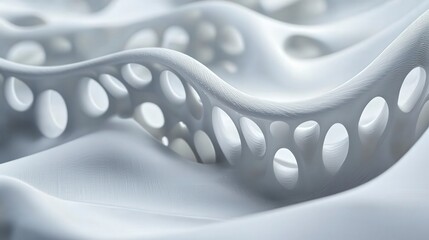 Abstract White 3D-Printed Structure
