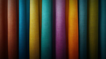 Abstract Textile Cylinders Array in Multiple Colors Seamless Pattern Texture Artistic Design.