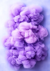 Fototapeta premium A vibrant purple and pink cloud of smoke fills the air, creating a dreamy and ethereal atmosphere. The smoke is swirling and dancing, giving the impression of a magical, otherworldly realm