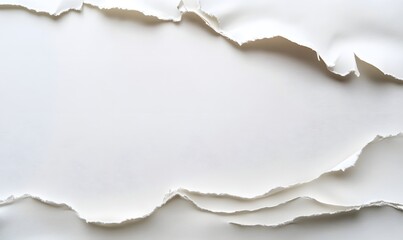 Fototapeta premium Torn white paper background, blank space, copy space, design element, texture